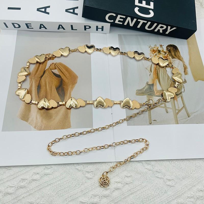 Metal Heart Waist Chain For Women With Adjustable Chain Link Jewelry For Summer Fashion Accessories