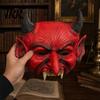 Halloween Devil Masque Demon Foam Masque, Red Scary Half Face Creepy Party Prop for Cosplay, Costume, Masquerade Accessories Dark Atmosphere Decor