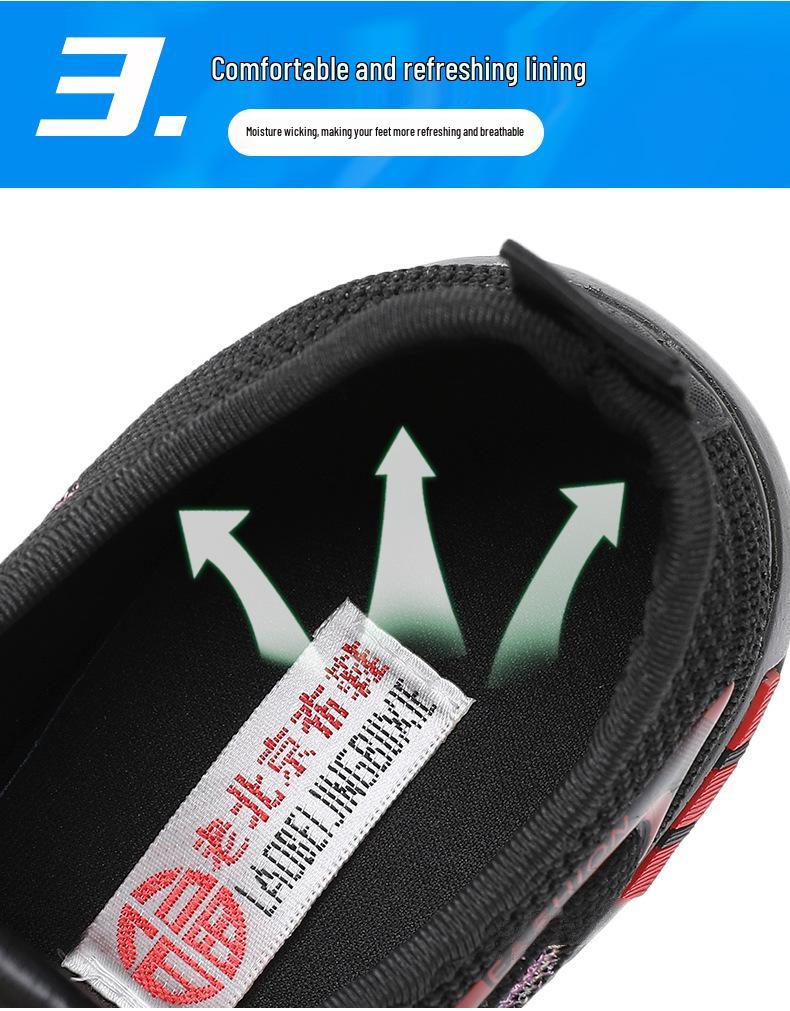 Women's Old Beijing Flyknit Non-slip Walking Shoes - Soft Sole, Lightweight Casual Footwear for Kitchen, Work, and Everyday Use.