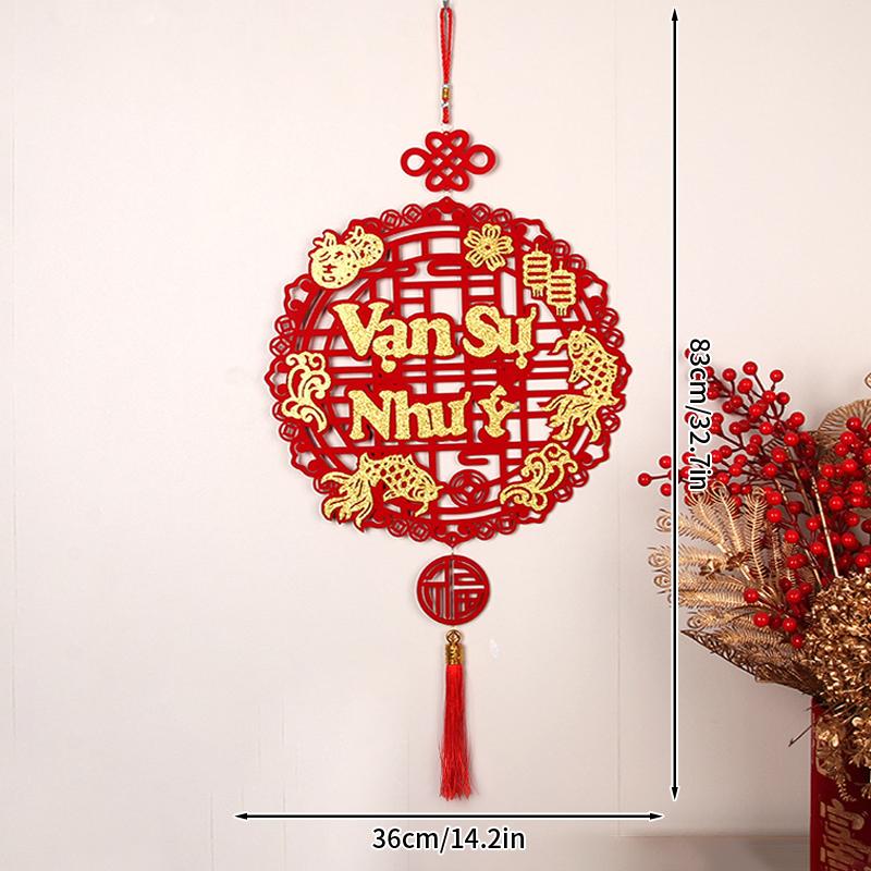 2025 Chinese New Year Hanging Ornament Chinese Spring Festival Decor Pendant Traditional New Year Tassels Door Window Decor