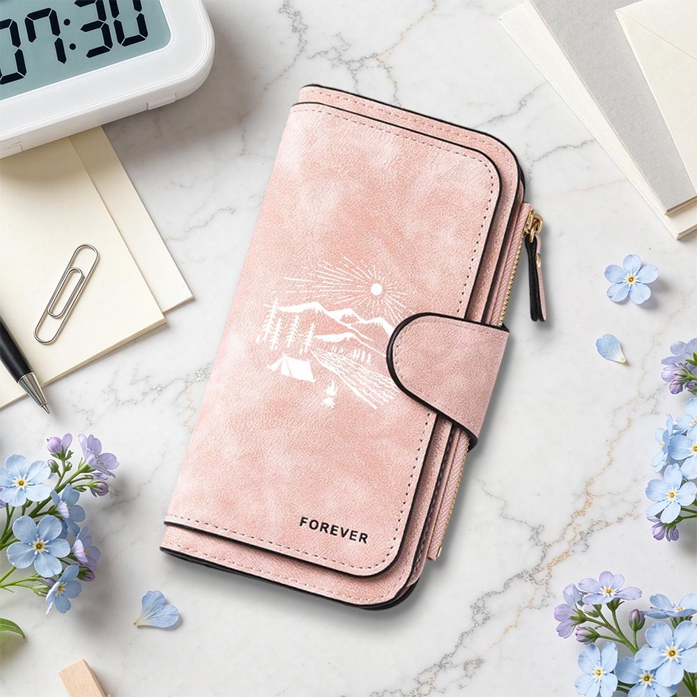 Women Long Wallet Outdoor Camping Pattern Portable Card Holder Casual Fashion Purse