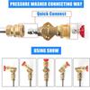 180° Pivoting Pressure Washer Coupler with 5 Angle Nozzle Tips, 1/4" Quick Connect Gutter Cleaner Attachment for Home Use