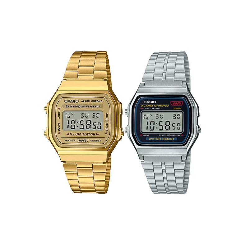 CASIO Unisex Pair Table Series Gold Watch A168WG-9W&A159WA-N1 Regular Watch Box