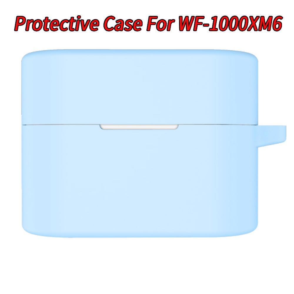1 шт. Чехол для WF-1000XM6, Защитный чехол для Bluetooth-гарнитуры, Мягкий силиконовый чехол, Зарядный мешок, Чехол для гарнитуры, Сумка для хранения синий