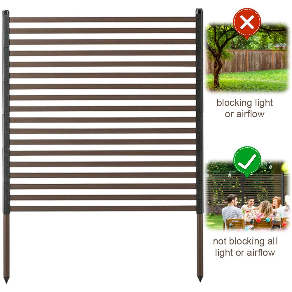 3 Ft W X 4 Ft H Metal Outdoor Privacy Screen PE-Coating Steel Pipes Privacy Fence Fence Panel for Outside Backyard Garden Patio