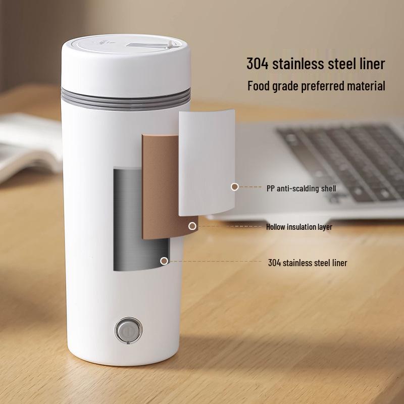 

Portable Cross-Border Electric Kettle: 304 Stainless Steel Insulated Boiling Cup with Constant Temperature Feature 220V CN білий