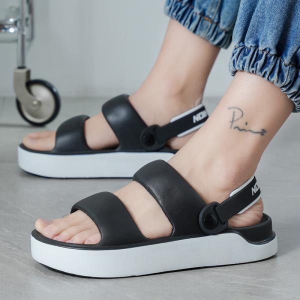

Fashion Beach Sandal Woman Luxury 2025 Summer Female Shoe Clogs With Heel Anti-Skid Fashion Sports Girls Thick Slides Scandals Anti-Skid 35