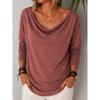 BFCCQB Women's Fashion Casual Autumn Winter Long Sleeve U-Neck Blouses & Shirts