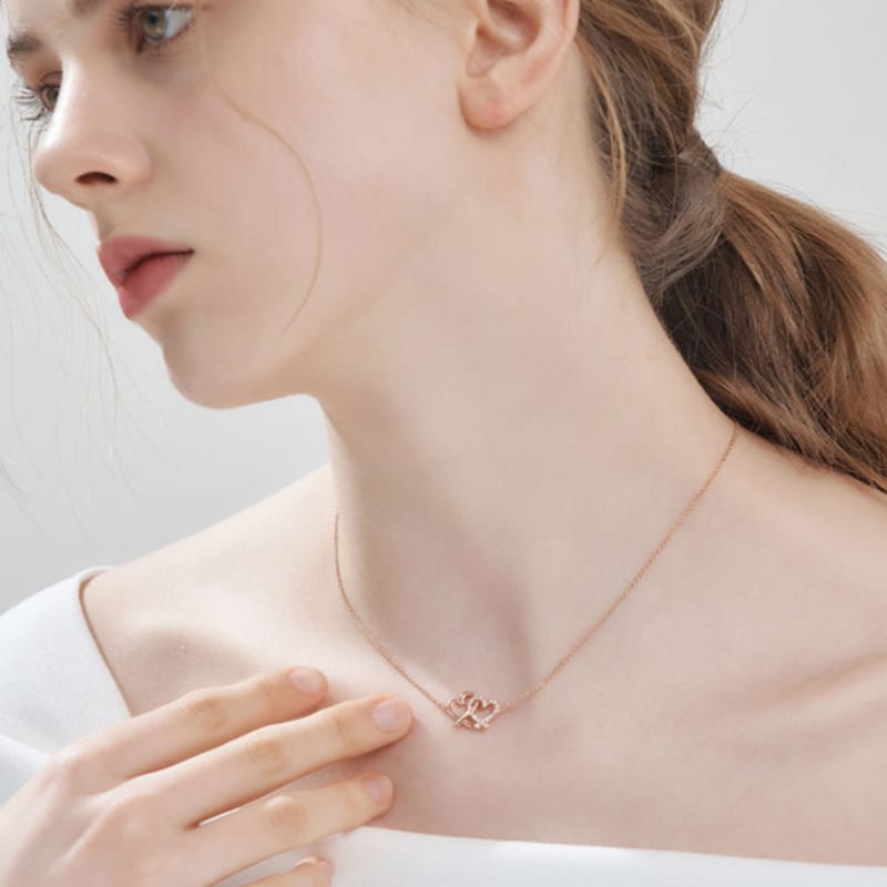 CRANNE Twin Heart Necklace C24NB121