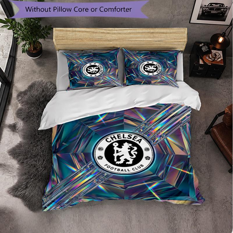 Set Biancheria da Letto Chelsea FC Modello 3 Pezzi Morbida Copripiumino in Microfibra con Federe per Camera da Letto