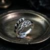 European & American Fashion Retro Smile Face Multi-layer Open Silver Ring - Trendy Korean Punk Simple Design for Women
