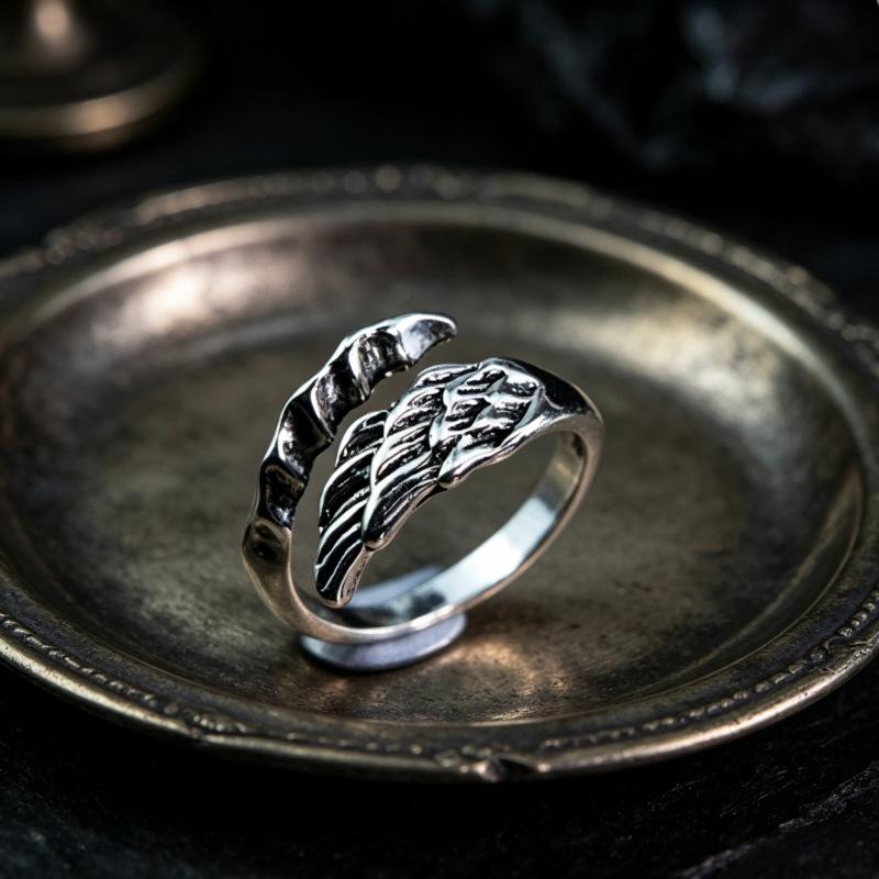 European & American Fashion Retro Smile Face Multi-layer Open Silver Ring - Trendy Korean Punk Simple Design for Women