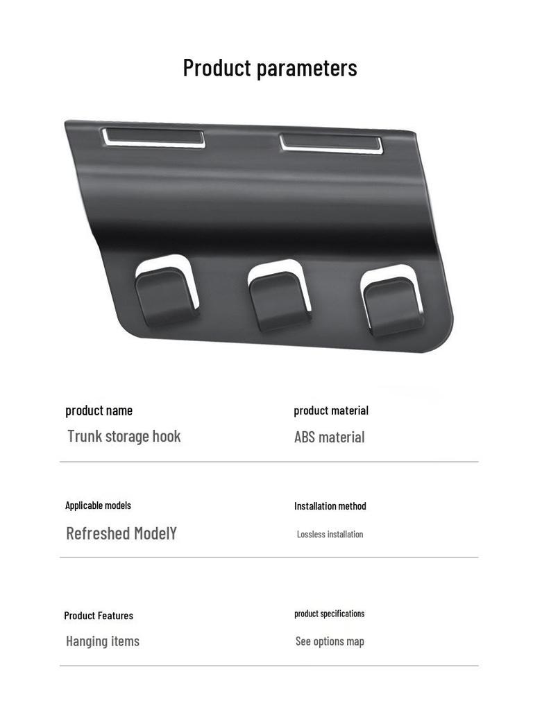 Model Y (6-Seater) Refreshed Tesla Trunk Side Hooks