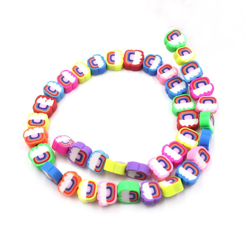 Soft Pottery Beads Beaded Handmade Materials Diy Jewelry Accessories Mobile Phone Chain Bead Separation Mixed Color Soft Pottery Loose Beads