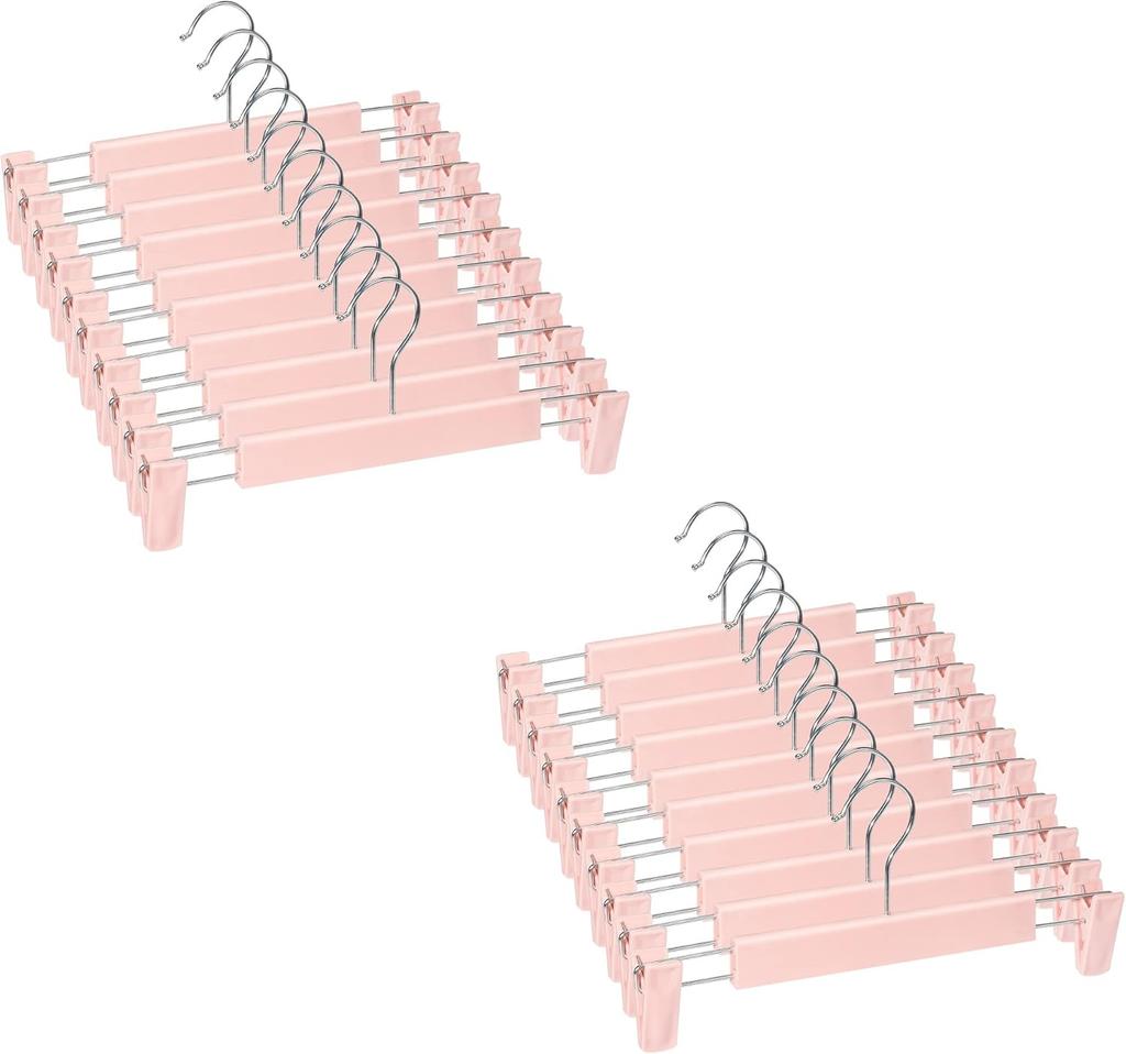 Hosenbügel mit Clips, Rockbügel, 360° drehbare Haken, platzsparende Kleiderbügel für Hosen, Röcke, Kleidung, Jeans