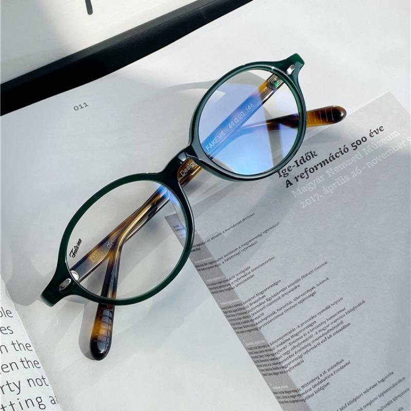 Anti Blue Light Myopia Eyeglasses Men Artistic Spectacle Frame Frame Glasses 0 To -40 Ultra Light Vintage Small Circular Frame Myopia Glasses for -4