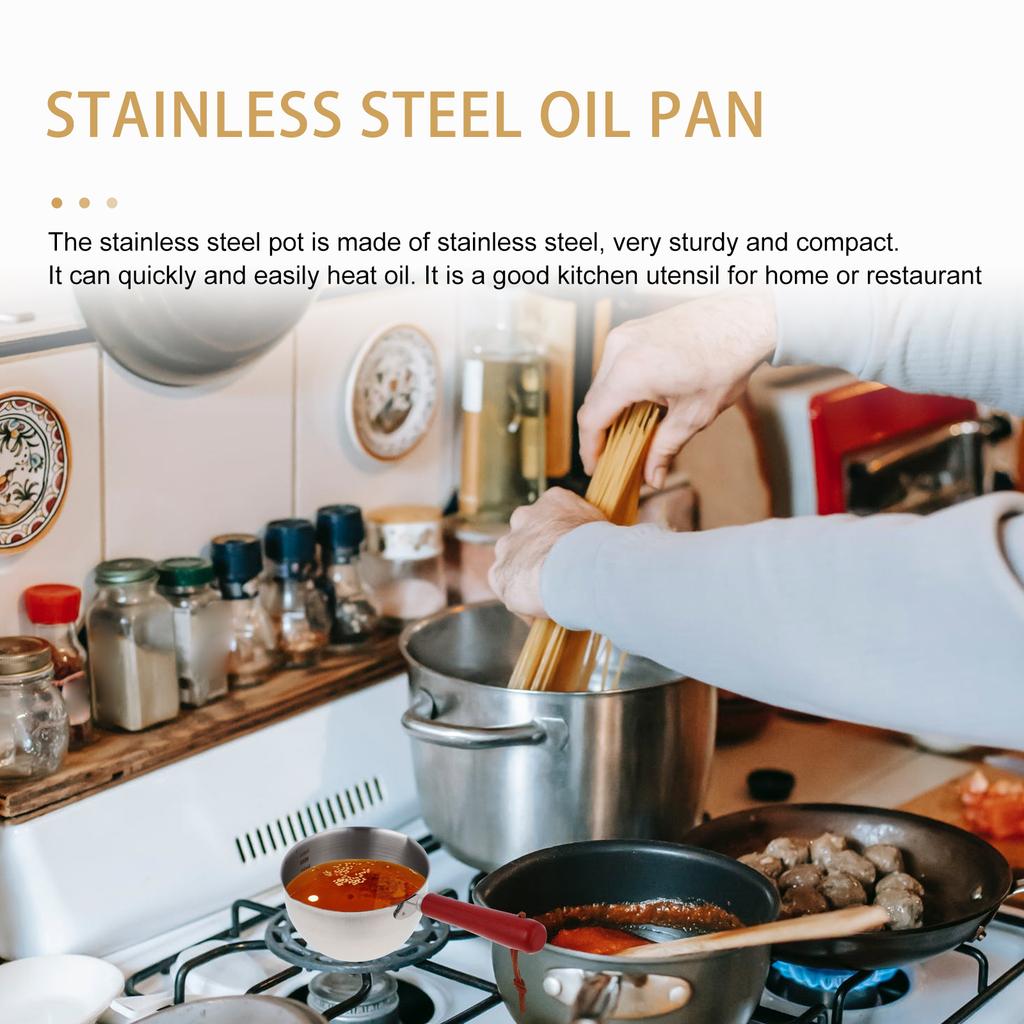 Hot Oil Pot Mini Stainless Steel Sauce Pan Multi-Use For Frying Heating Oil Soup Noodles Porridge Cooking Small Pots Steaming