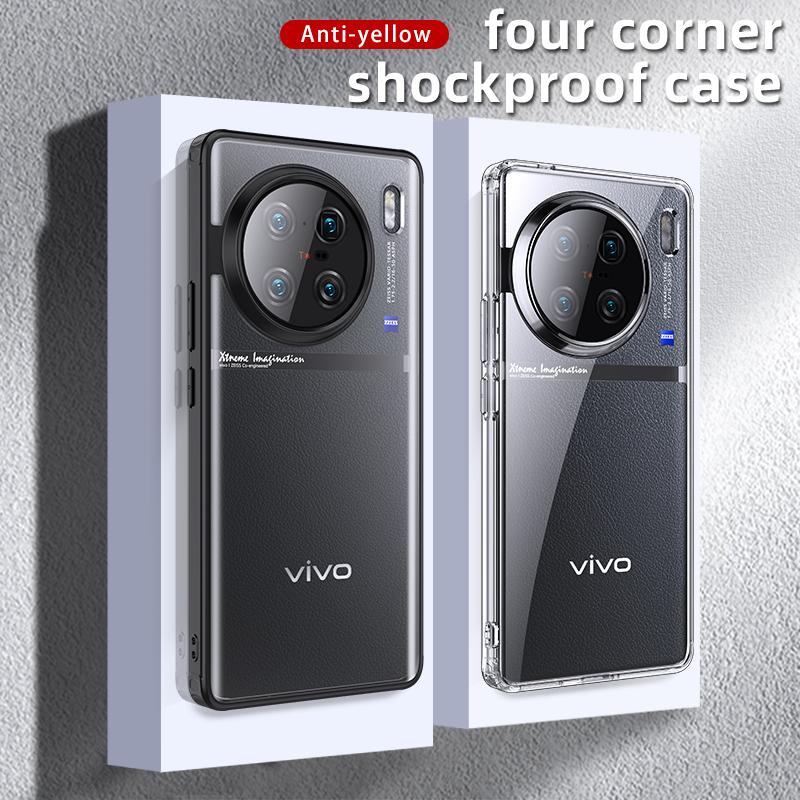 For Vivo X100 Pro Case Transparent Cover For Vivo X 100 X100Pro X90Pro Armored Shockproof Clear Bumper Antiknock Crystal Funda
