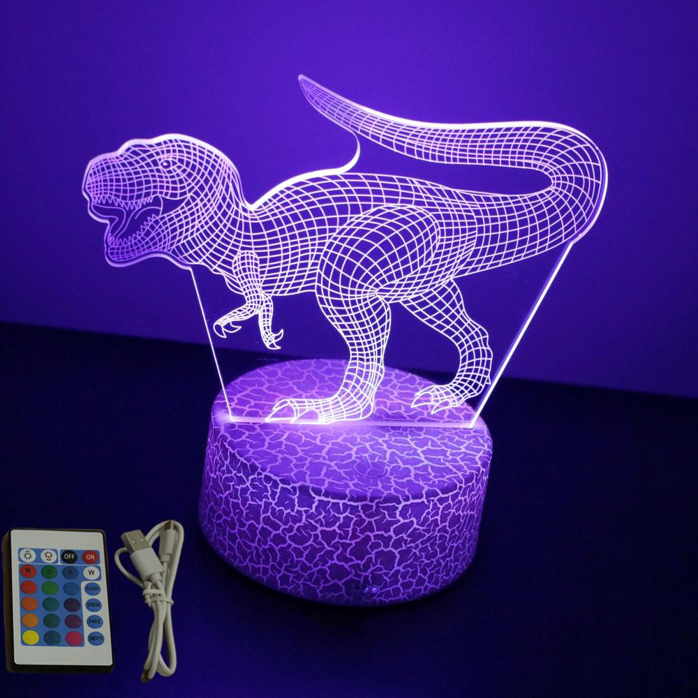 3D Cute Dinosaur LED Night Light Kids Dino Table Lamp Child Nightlight for Children's Lamps Bedroom Desk Decor Birthday Gifts
