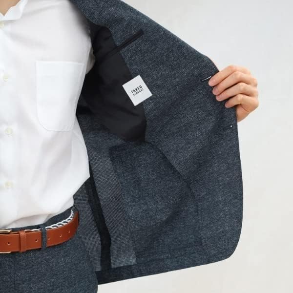 Takeo Kikuchi Tailored Antibacterial and COOL Dobby Navy 02 Men's Jacket, Odor-Resistant, DOTS® Print, 93141005, (093) (M)