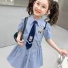 Girls Summer Striped Polo Dress Short Sleeve Shirt Dress Kids Princess