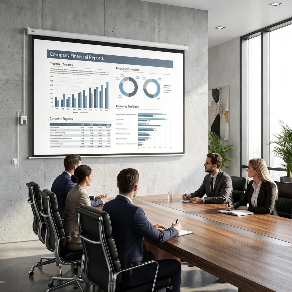 Projector Screen, Incl. Remote Control, 84 Inches, 4:3 Format, 171x130 Cm, White
