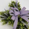 Crossed Shape Easter Wreath with Big Bowknot Plastic Artifical Wreath Hanging Decoration for Door Holiday Decoration