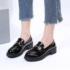 2025 new British style black small leather shoes accessories light mouth versatile casual trend single shoes women loafers women