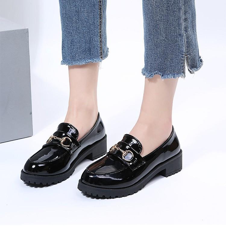 2025 new British style black small leather shoes accessories light mouth versatile casual trend single shoes women loafers women