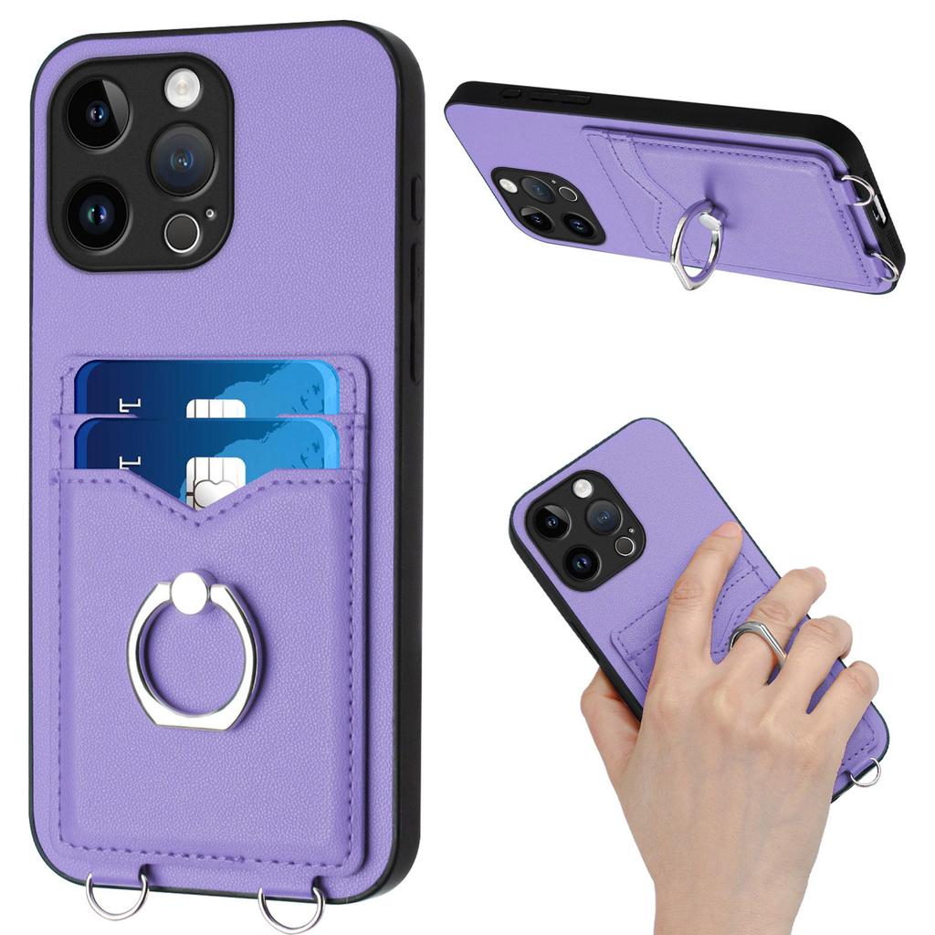 Card Holder Slots Ring Bracket Cover Phone Case For iPhone 12 12Pro 12ProMax 12Mini 11ProMax 11Pro XSMax XR XS 8Plus 7Plus SE 13Pro 14Pro 15Pro 16Pro