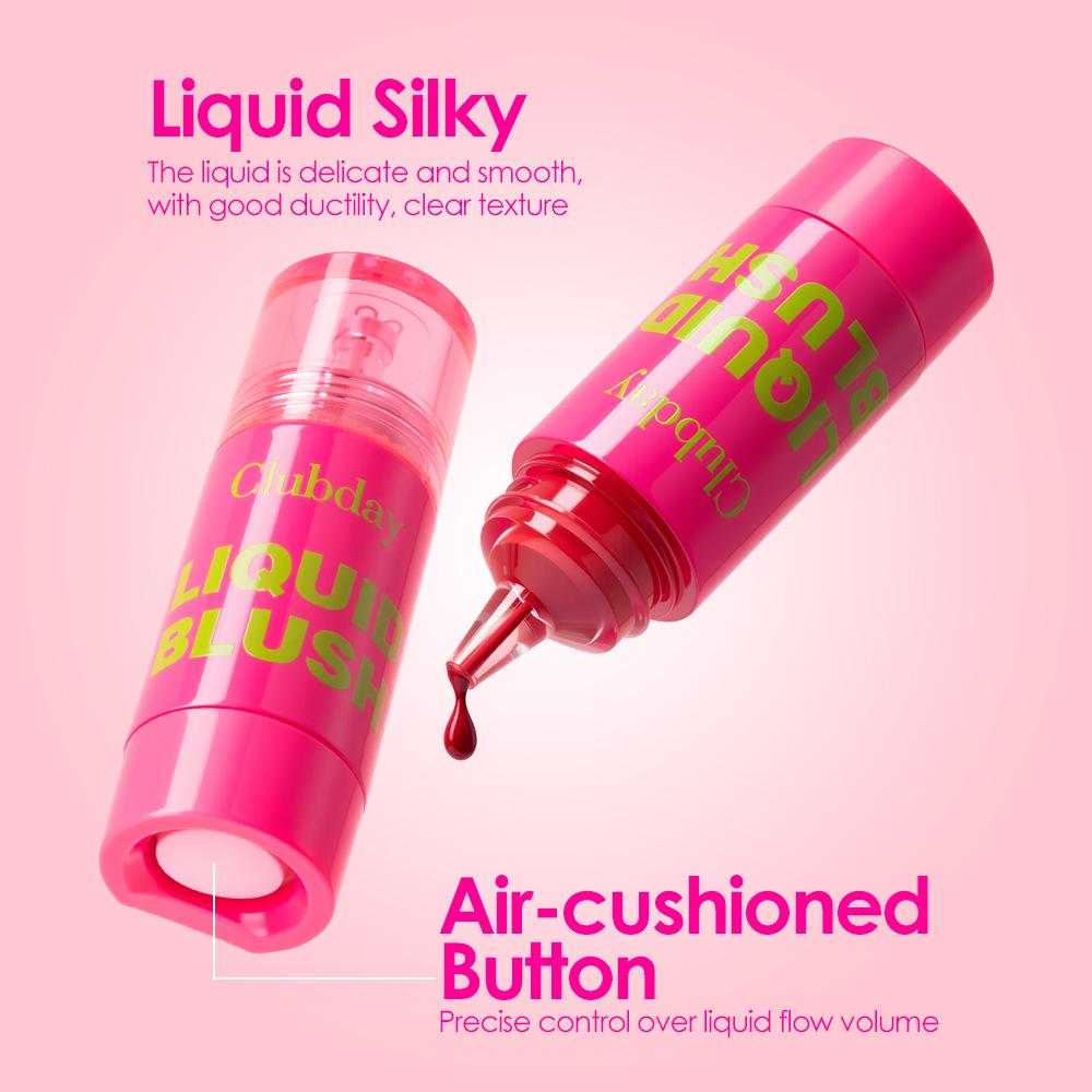 Clubday Liquid Blush Shimmer Drop Face Makeup Moisturizing Long-Lasting Waterproof Natural Glow Cheek Tint Professional Cosmetics