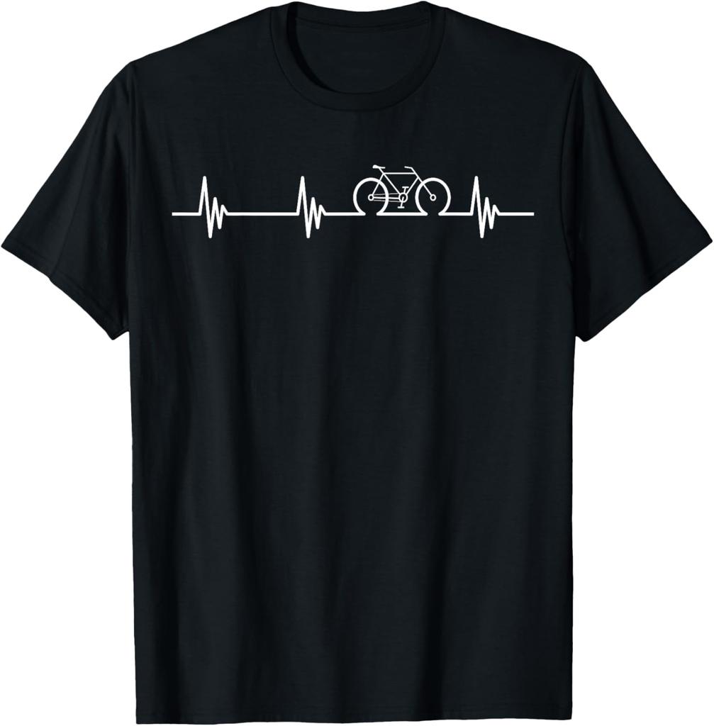 Cycling Heartbeat TShirt Bicycle Love Biking Shirt Gifts TShirt Print Original Design Gifts T Shirts Mens Camiseta Hombre