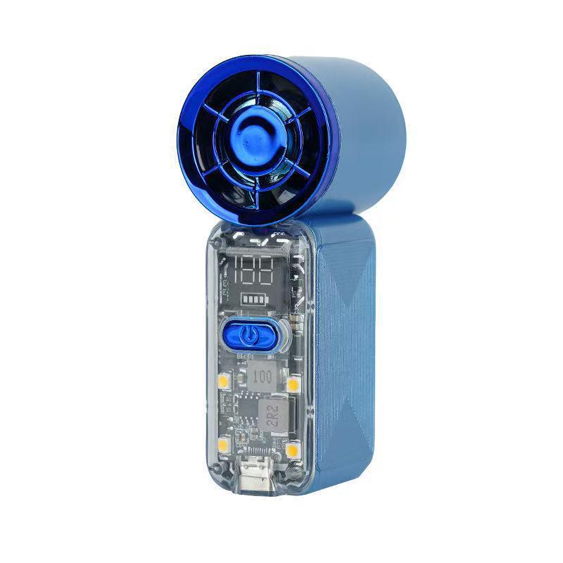 Portable Mini Handheld Pocket Fan With Led Display Usb Rechargeable 100 Speed Adjustable Fan