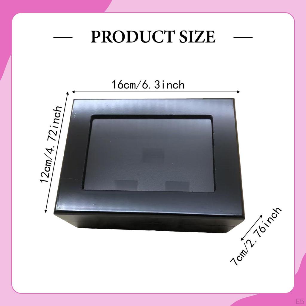 Box with Presentation Stand, Holder, Jewelry Organizer, Wooden Surface Smooth PU Coating,