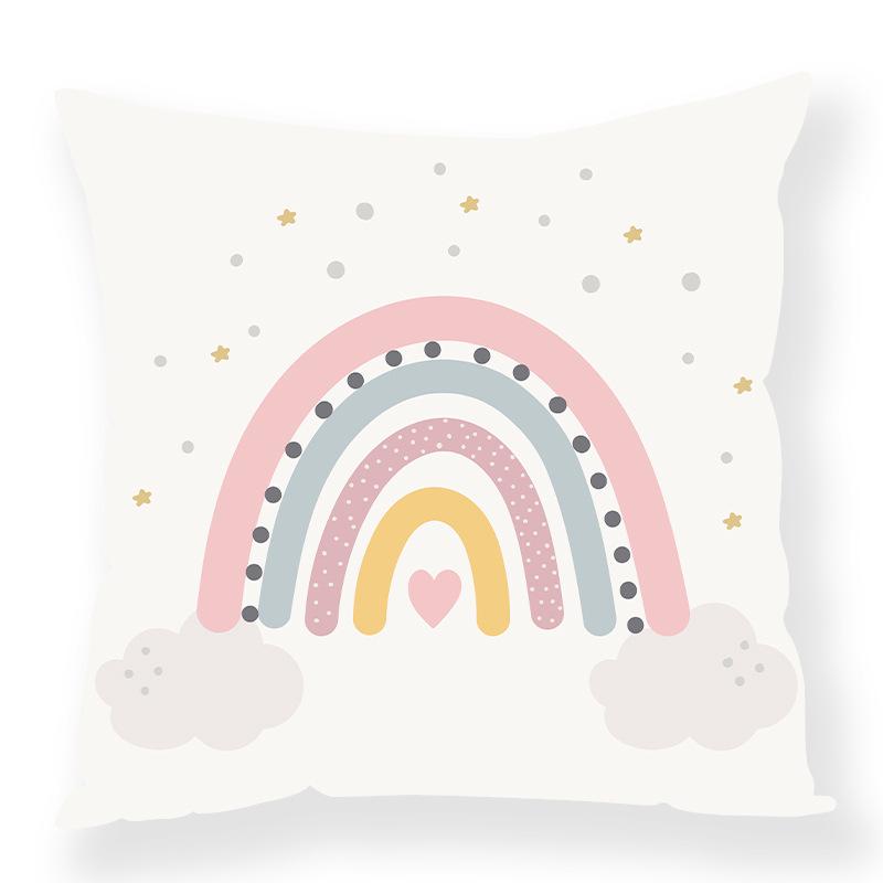 

Pillowcase Ins Cute Rainbow Splicing Color Block Pillow Children s Room Decoration Quilt Cover 45 * 45Cm pillow cover