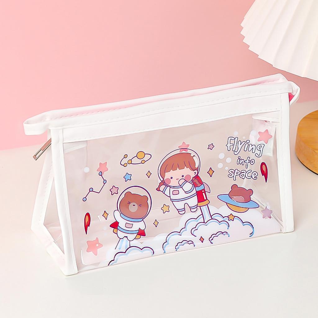 Cute Clear Cosmetic Bag Smoother  Large Capacity Multifunctional Portable Travel Storage Bag F
