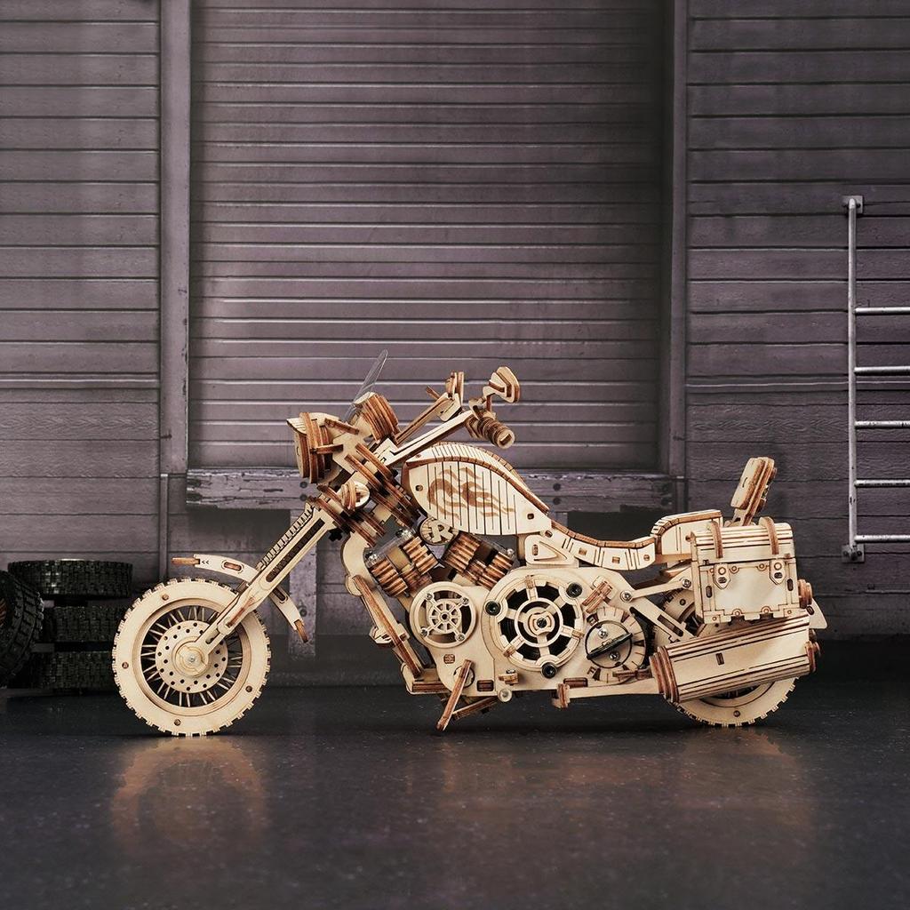 ROBOTIME ROKR 3D Wooden Motorcycle Puzzle-1:8 Scale Wood Model Motorcycle Kits to Build for Adults