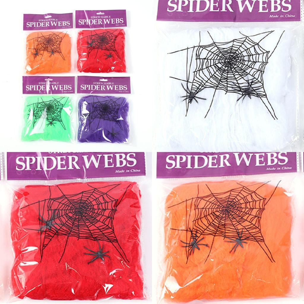 2 Spider Web Spiders Halloween Party Decorations Retractable Spider Dress Fancy