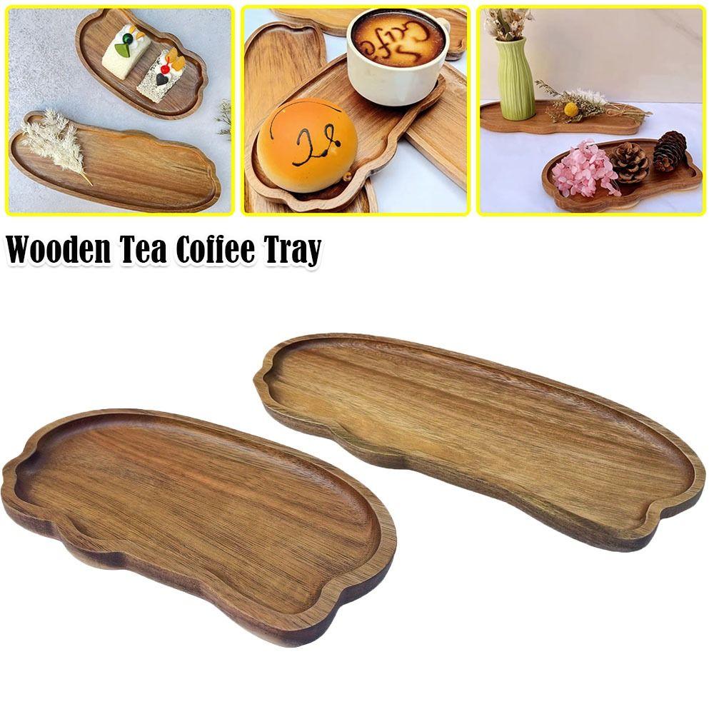 Wooden Tea Coffee Tray Cloud Shaped Bread Snack Cake Trays Durable Food Dish Kitchen Supplies