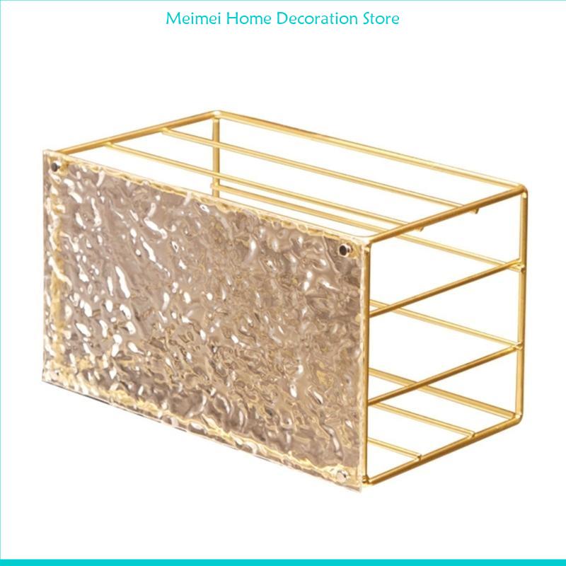 Practical Iron Art Tissue Box Cover Delicate Gold or Silver Textured Tissue Box for Adding Elegances To Any Room