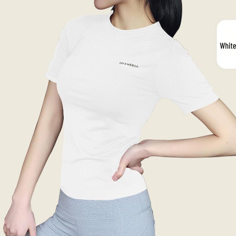 

Женский летний быстросохнущий спортивный топ для йоги облегающего кроя Small белый