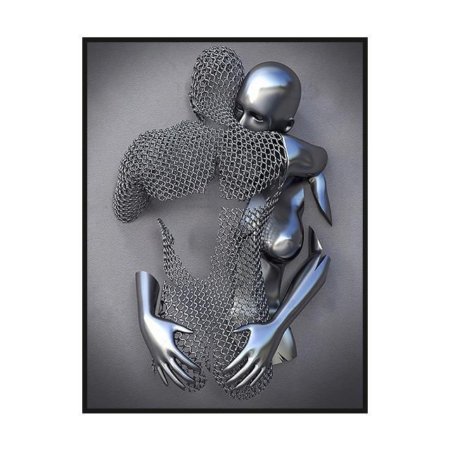 Metal Body Portrait Decoration Mural Romanticism Poster Canvas Painting and Living Room Wall Art Prints for Modern Home Decor No Frame