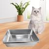 Open Type Cat Litter Box Litter Tray Detachable Stainless Steel Kitten Litter Bedpan Indoor Cats Toilet Pet Supplies
