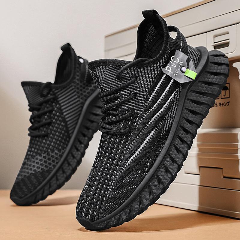 

New Trendy Men s Sports Shoes Student Running Sneakers Outdoor Leisure Walking Jogging Trainers Soft Sole Breathable Footwear 39 чёрный