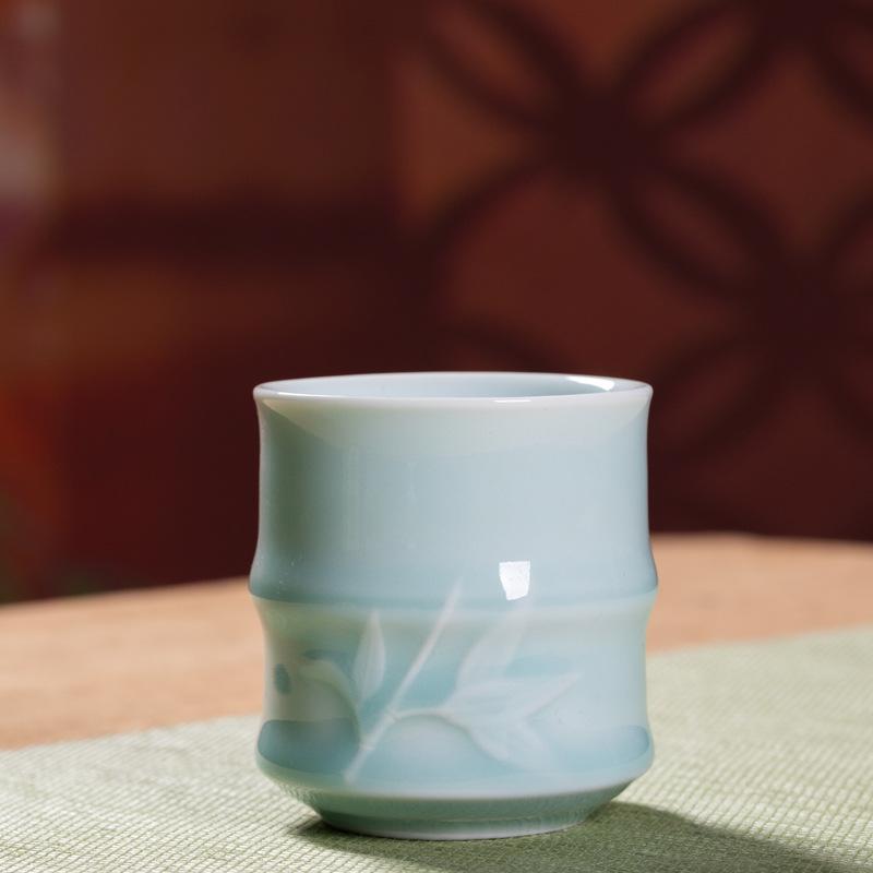 Longquan Celadon Tea Cup Set Chinese Ceramic Cups for Home Guest Personal Use with Logo Wholesale
