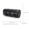 Motorcycle Tool Bag, Universal Handlebar Fork Bag, Black PU Leather Roll Saddlebags, Waterproof Storage Bag