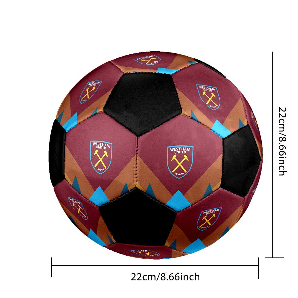 West Ham United F.C Soccer Ball Colorful All Ages Machine Stitched PVC Competition Ready Durable High-Bounce.SIZE5