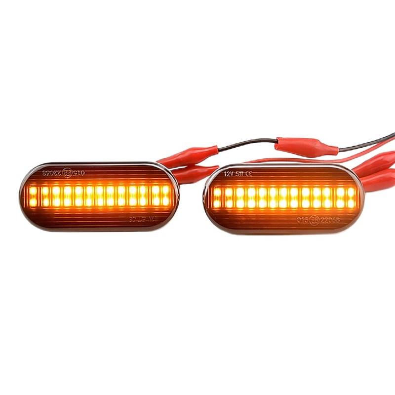 2Pcs Dynamic Flowing LED Side Marker Turn Signal Light for Vw Transporter T5 Polo Golf 3 4 Passat B5 Sharan Lupo Bora Multivan