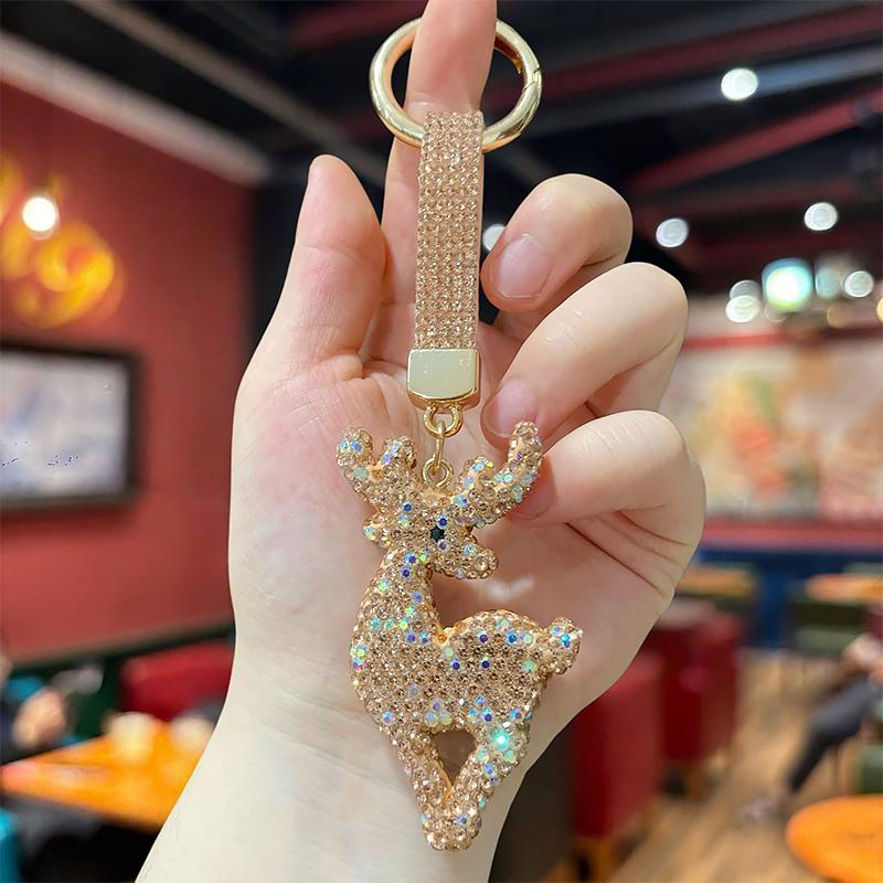 1PC Keychain Ideal Gift Full Rhinestone Design Cute Bag Charm Versatile Pendant Festive Vibe Various Styles