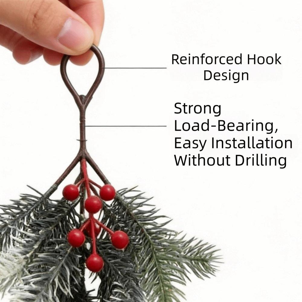 1 Pc Realistic Red Berries Artificial Pine Hanging Spray Plastic Teardrop Swag  Wall